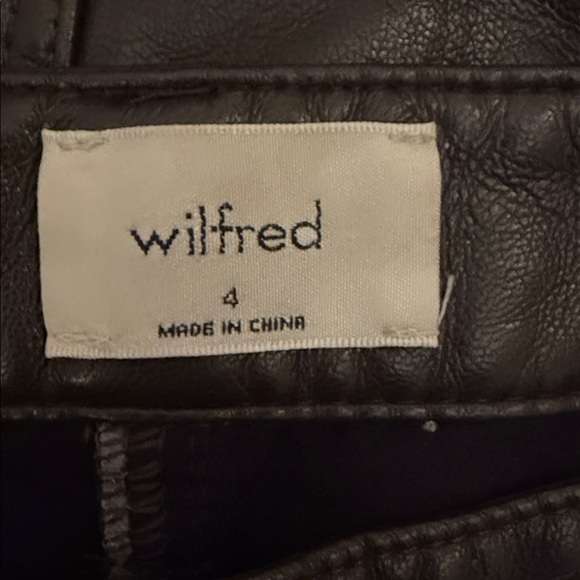 Aritzia Wilfred High Rise Faux Leather Pants Brown Size 4 - Picture 9 of 10